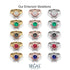 Bezel Sapphire Bridal Set - Emerson No. 13
